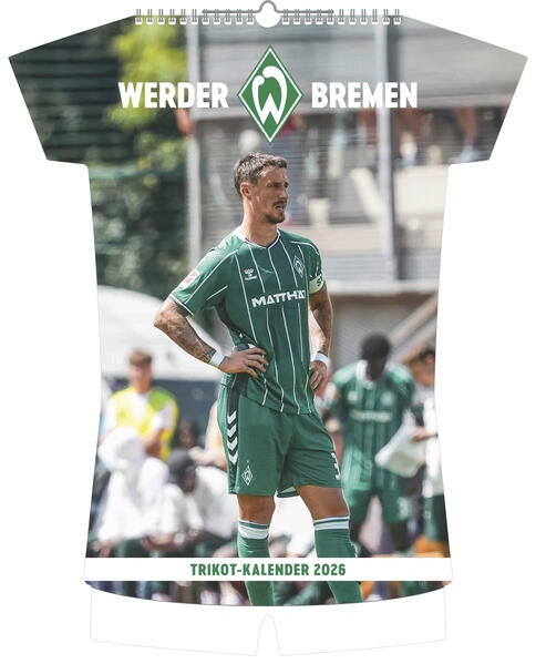 Produktbild: Werder Bremen 2026 - Trikotkalender - Fan-Kalender - Fußball-Kalender - 34,1x42 - Sport | Neumann Verlage GmbH & Co. KG