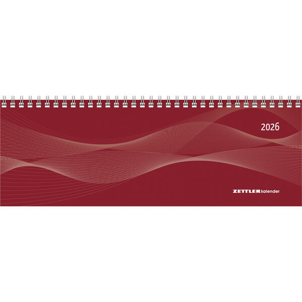 Produktbild: Tisch-Querkalender Profi rot 2026 - Büro-Planer 29,7x10,5 cm - Tisch-Kalender - 1 Woche 2 Seiten - Ringbindung - Zettler | Zettler Kalender GmbH (Verlag)