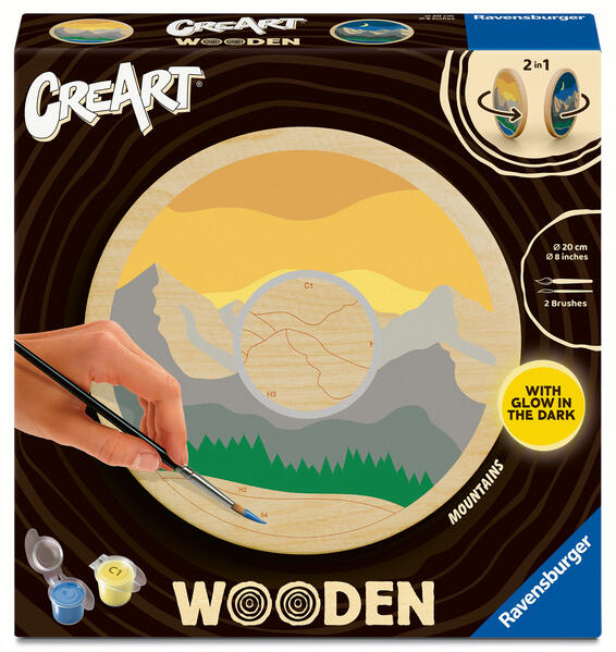 Produktbild: CreArt, Malen nach Zahlen Wooden - Mountains