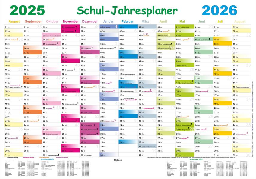 Produktbild: Schul-Jahresplaner 2025/2026 | Helga Momm