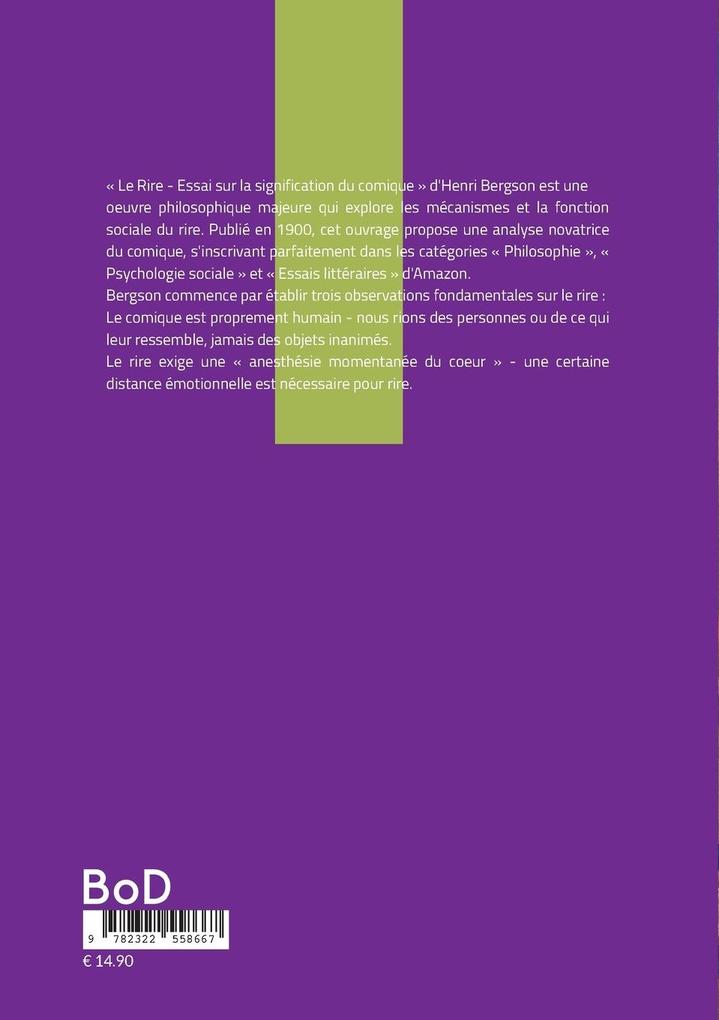 Weitere Ansicht: Le Rire - Essai sur la signification du comique | Henri Bergson