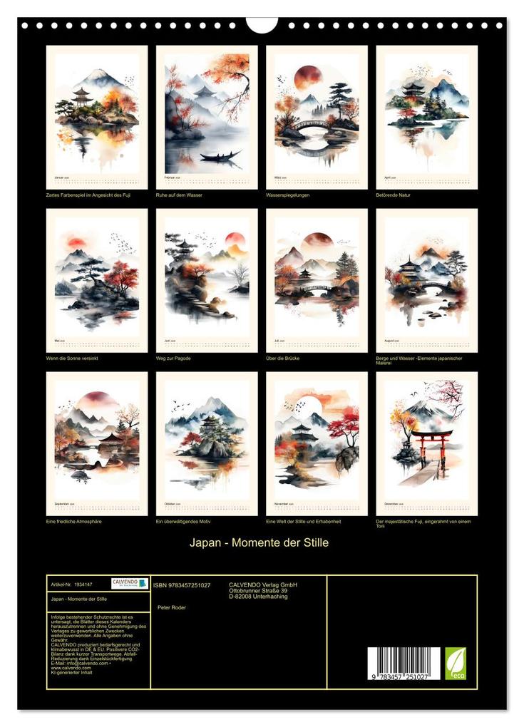 Weitere Ansicht: Japan - Momente der Stille (Wandkalender 2026 DIN A3 hoch), CALVENDO Monatskalender | Peter Roder, Calvendo
