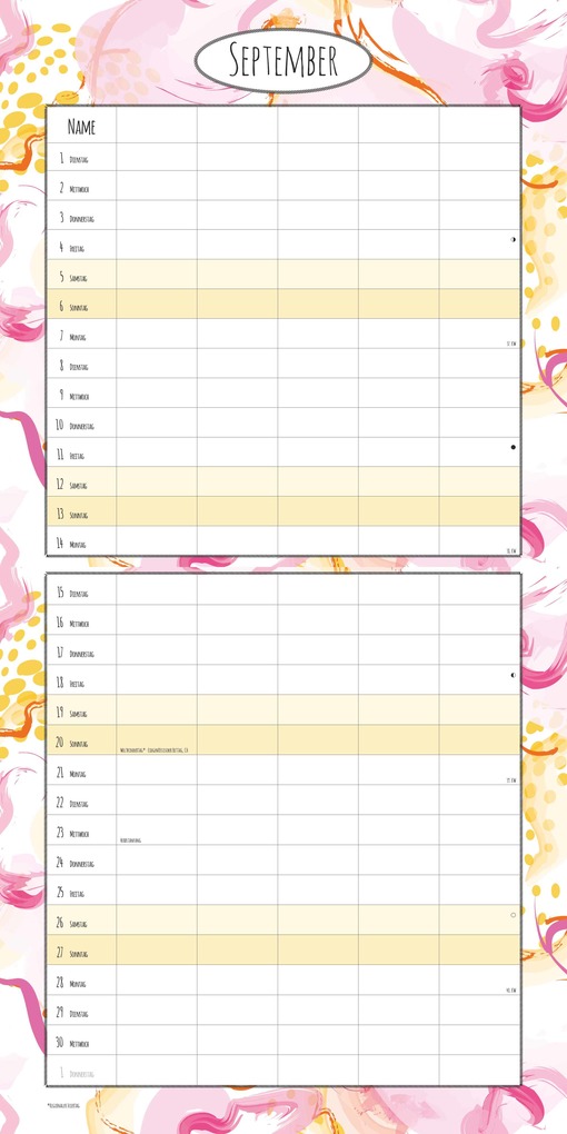 Weitere Ansicht: Familienplaner Deluxe 2026 - Broschürenkalender 30x30 cm (30x60 geöffnet) - Kalender mit Platz für Notizen - 5 Spalten - Bildkalender - Wandkalender | Alpha Edition GmbH & Co. KG