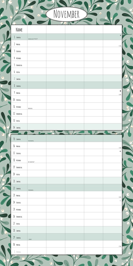 Weitere Ansicht: Familienplaner Deluxe 2026 - Broschürenkalender 30x30 cm (30x60 geöffnet) - Kalender mit Platz für Notizen - 5 Spalten - Bildkalender - Wandkalender | Alpha Edition GmbH & Co. KG
