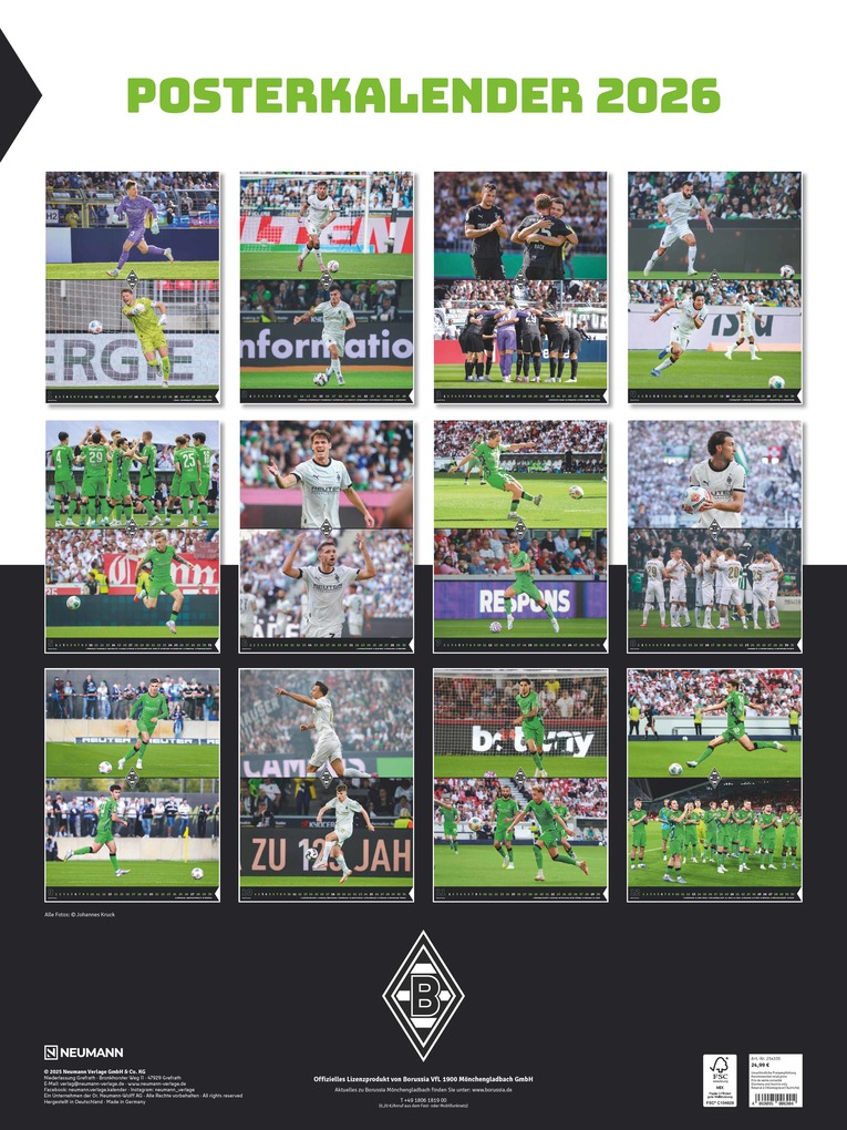 Weitere Ansicht: Borussia Mönchengladbach 2026 Wandkalender XL - Fußballkalender - Fankalender - 48x64 - Sport | Neumann Verlage GmbH & Co. KG