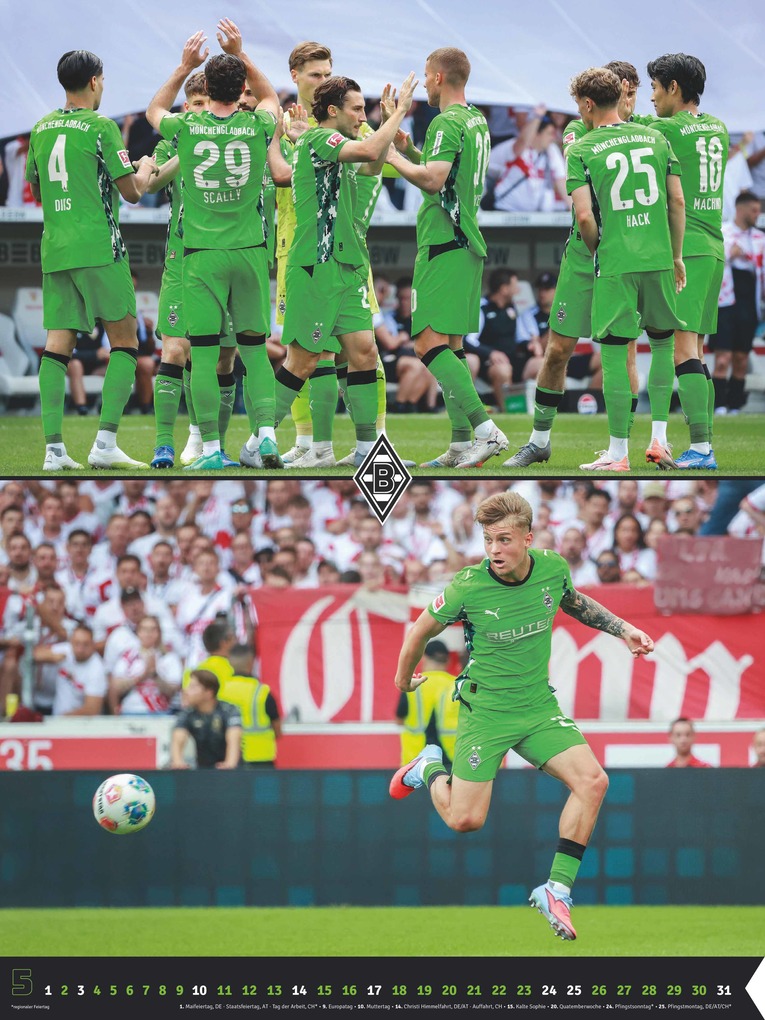 Weitere Ansicht: Borussia Mönchengladbach 2026 Wandkalender XL - Fußballkalender - Fankalender - 48x64 - Sport | Neumann Verlage GmbH & Co. KG