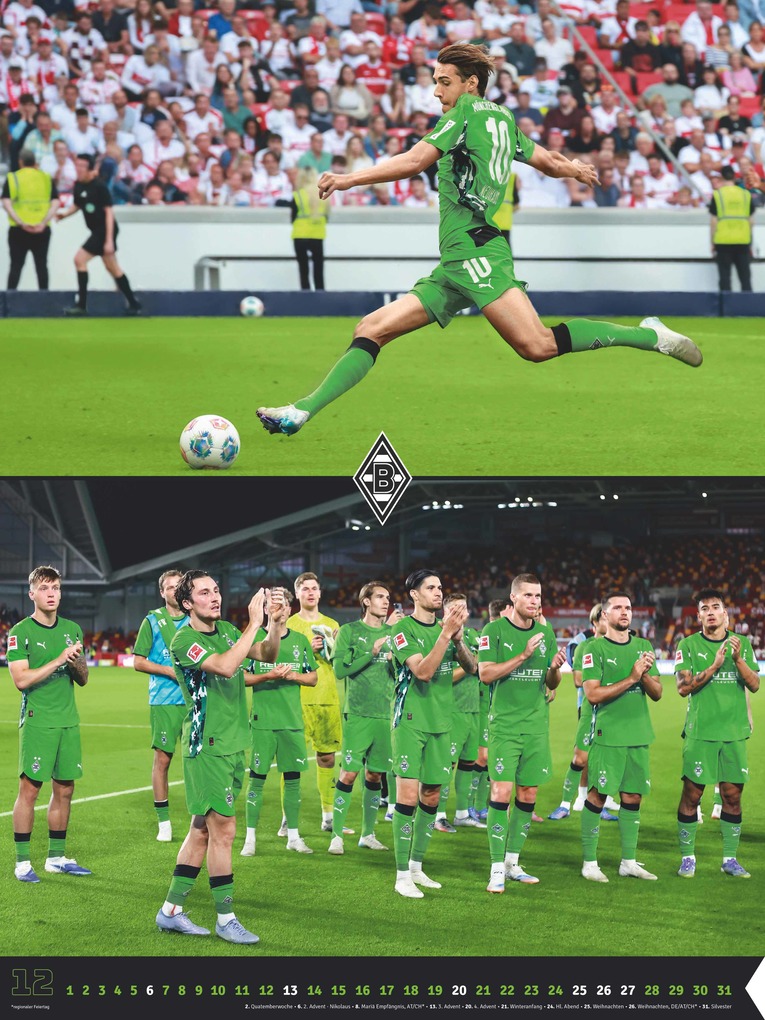 Weitere Ansicht: Borussia Mönchengladbach 2026 Wandkalender XL - Fußballkalender - Fankalender - 48x64 - Sport | Neumann Verlage GmbH & Co. KG