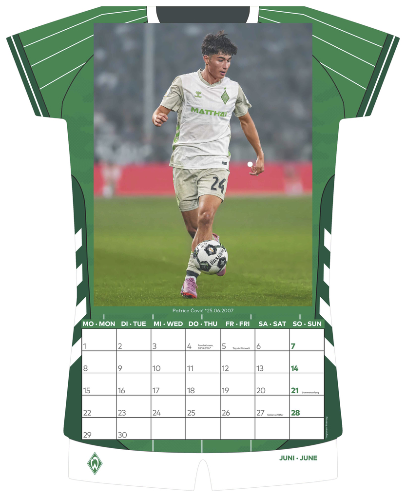 Weitere Ansicht: Werder Bremen 2026 - Trikotkalender - Fan-Kalender - Fußball-Kalender - 34,1x42 - Sport | Neumann Verlage GmbH & Co. KG