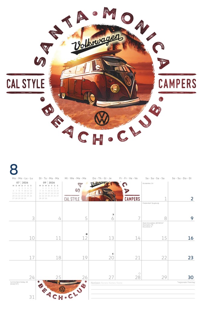 Weitere Ansicht: VW Broschürenkalender 2026 mit Illustrationen