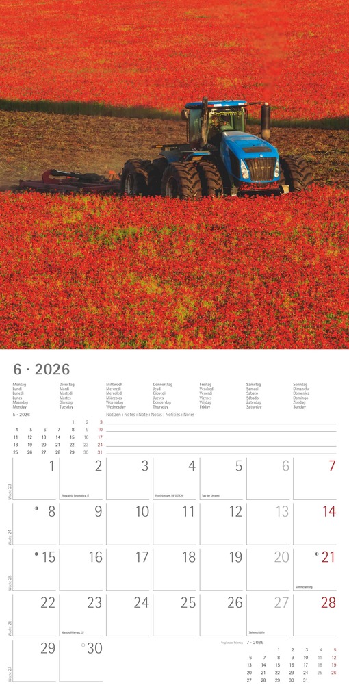 Weitere Ansicht: Alpha Edition - Traktoren 2026 - Broschürenkalender 30x30 cm - Wandkalender - Für Trecker- und Landwirtschafts-Fans - Mit Platz für Notizen, Feiertagen & Ferienterminen | Alpha Edition GmbH & Co. KG