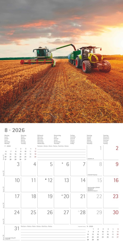 Weitere Ansicht: Alpha Edition - Traktoren 2026 - Broschürenkalender 30x30 cm - Wandkalender - Für Trecker- und Landwirtschafts-Fans - Mit Platz für Notizen, Feiertagen & Ferienterminen | Alpha Edition GmbH & Co. KG