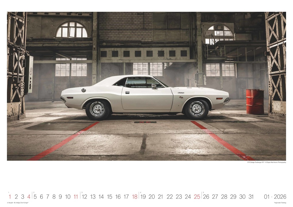 Weitere Ansicht: N Neumann - Legendary Classic & Muscle Cars 2026 - Wandkalender A3 (42x30 cm) mit 12 Monatsblättern, Spiralbindung & internationalem Kalendarium, Oldtimer- & Auto-Kalender für US-Muscle-Car-Fans | Neumann Verlage GmbH & Co. KG