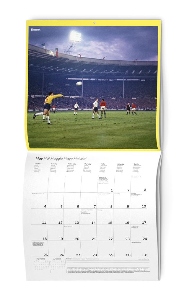 Weitere Ansicht: 11FREUNDE - Ein Flutlichtkalender von 11FREUNDE 2026 - Fußball-Wandkalender - Broschürenkalender 30 x 30 cm (geöffnet 30 x 60 cm) - mit einzigartigen Stadion-Fotografien | Neumann Verlage GmbH & Co. KG, 11FREUNDE Verlag GmbH & Co. KG