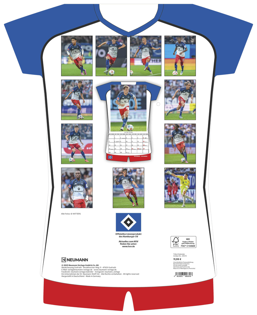 Weitere Ansicht: Hamburger SV 2026 - Trikotkalender - Fußball-Kalender - Fan-Kalender - 34,1x42 | Neumann Verlage GmbH & Co. KG