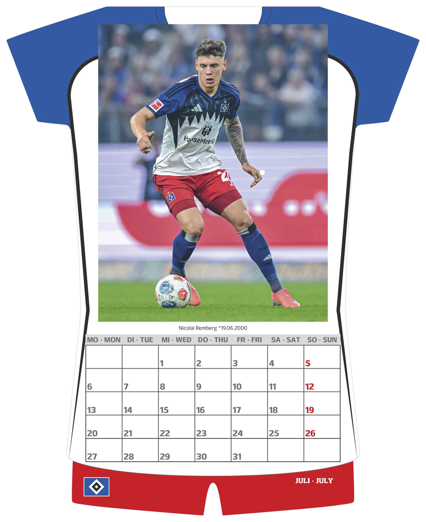 Weitere Ansicht: Hamburger SV 2026 - Trikotkalender - Fußball-Kalender - Fan-Kalender - 34,1x42 | Neumann Verlage GmbH & Co. KG