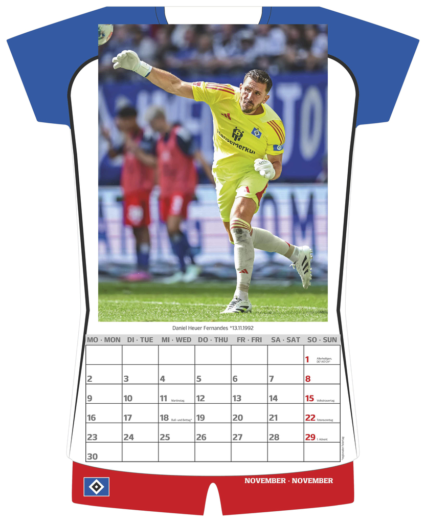 Weitere Ansicht: Hamburger SV 2026 - Trikotkalender - Fußball-Kalender - Fan-Kalender - 34,1x42 | Neumann Verlage GmbH & Co. KG