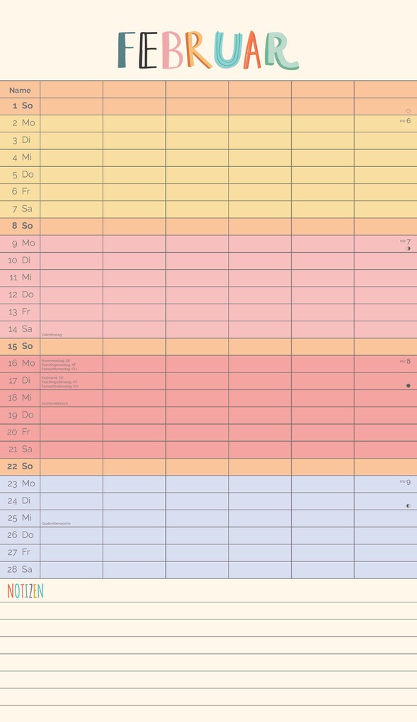 Weitere Ansicht: Unser buntes Jahr 2026 Familienplaner - Familien-Timer 26x45 cm - Offset-Papier - mit Ferienterminen - Wand-Planer - Familienkalender - Alpha Edition | Alpha Edition GmbH & Co. KG