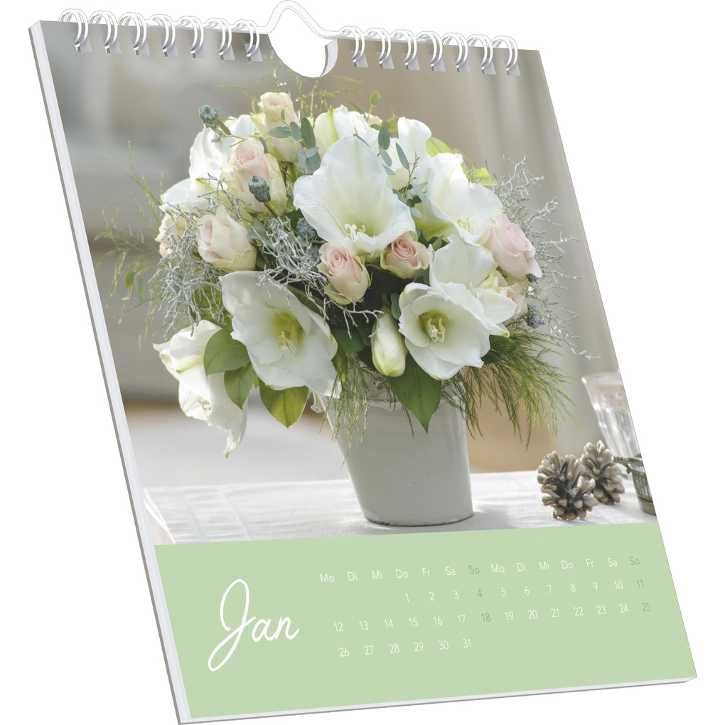 Weitere Ansicht: Alpha Edition - Blumengrüße Kalender 2026 - Postkartenkalender 16×17 cm mit 12 Blumenmotiven, Tischkalender & Wandkalender mit 3-sprachigem Kalendarium, ideales Geschenk für Blumenfreunde | Alpha Edition GmbH & Co. KG