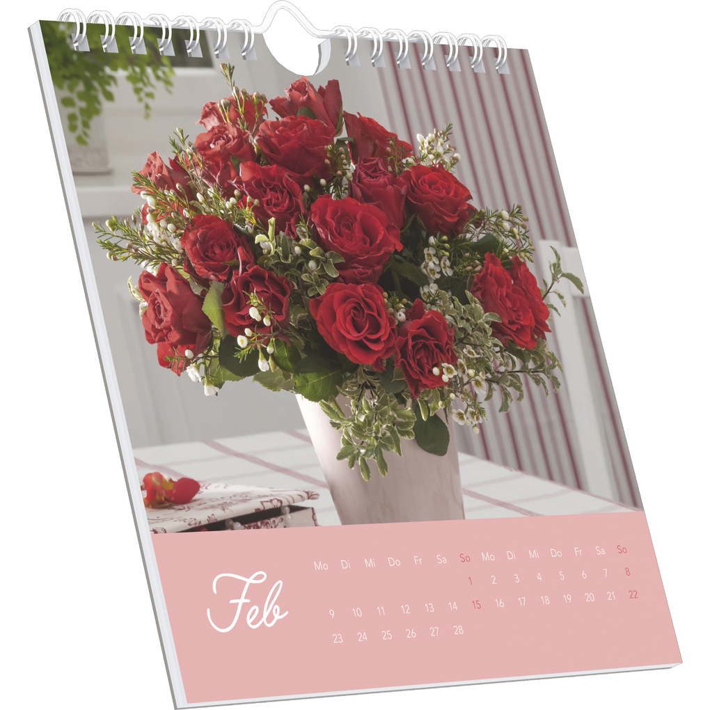 Weitere Ansicht: Alpha Edition - Blumengrüße Kalender 2026 - Postkartenkalender 16×17 cm mit 12 Blumenmotiven, Tischkalender & Wandkalender mit 3-sprachigem Kalendarium, ideales Geschenk für Blumenfreunde | Alpha Edition GmbH & Co. KG