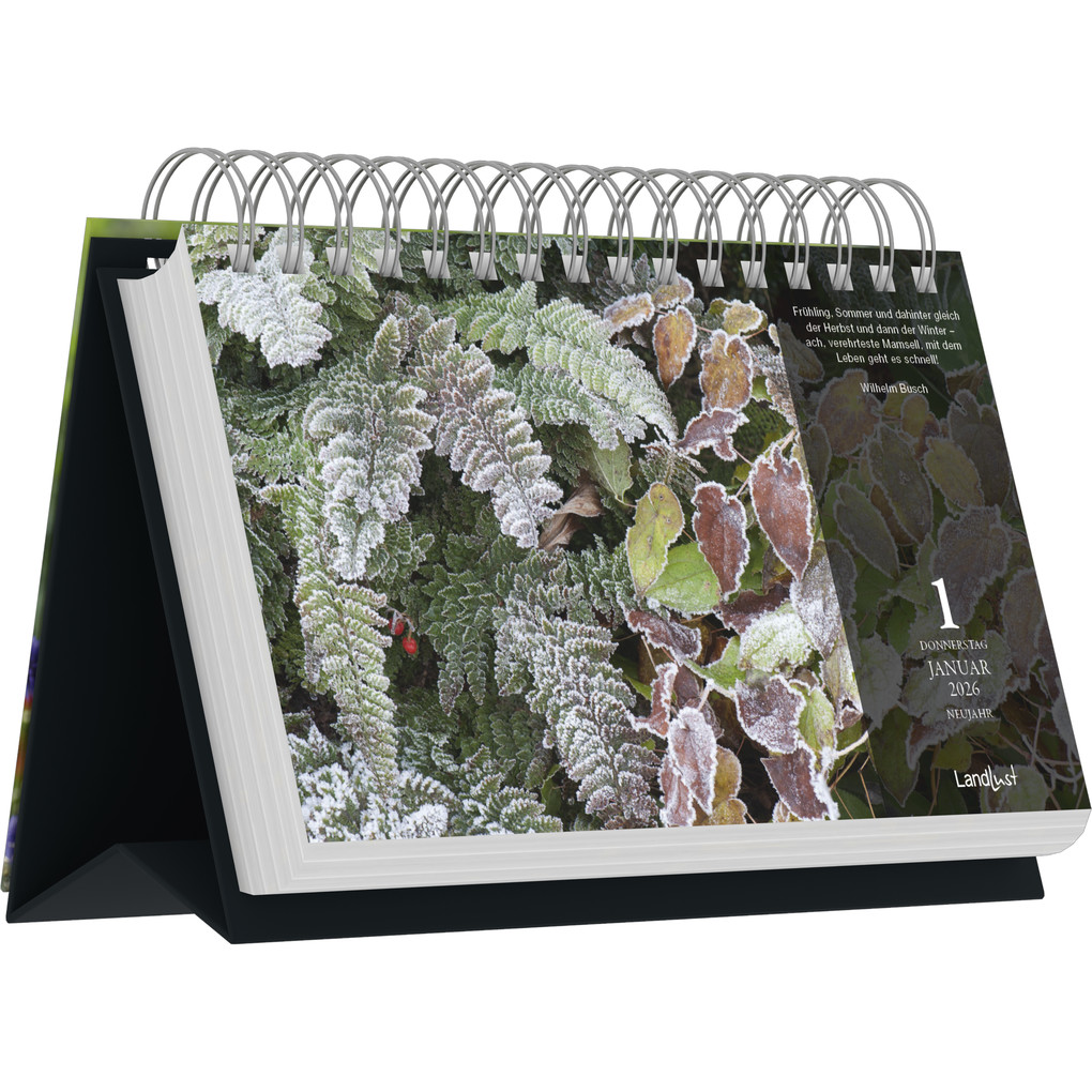 Weitere Ansicht: Landlust - Zauberhafte Gärten 2026 - Tischaufstellkalender 22×14 cm mit 365 Blättern, Gartenkalender im Landlust-Stil für Natur- & Pflanzenliebhaber | Neumann Verlage GmbH & Co. KG, Landlust