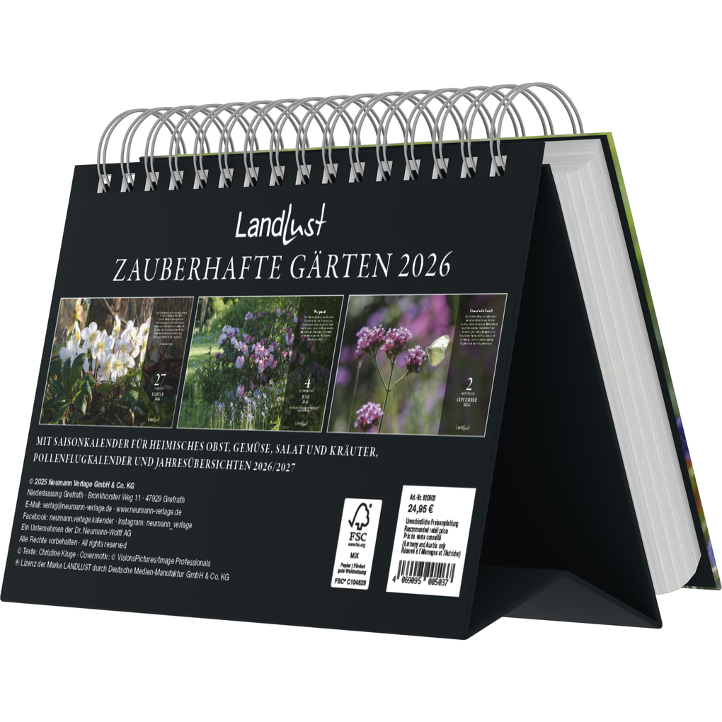 Weitere Ansicht: Landlust - Zauberhafte Gärten 2026 - Tischaufstellkalender 22×14 cm mit 365 Blättern, Gartenkalender im Landlust-Stil für Natur- & Pflanzenliebhaber | Neumann Verlage GmbH & Co. KG, Landlust