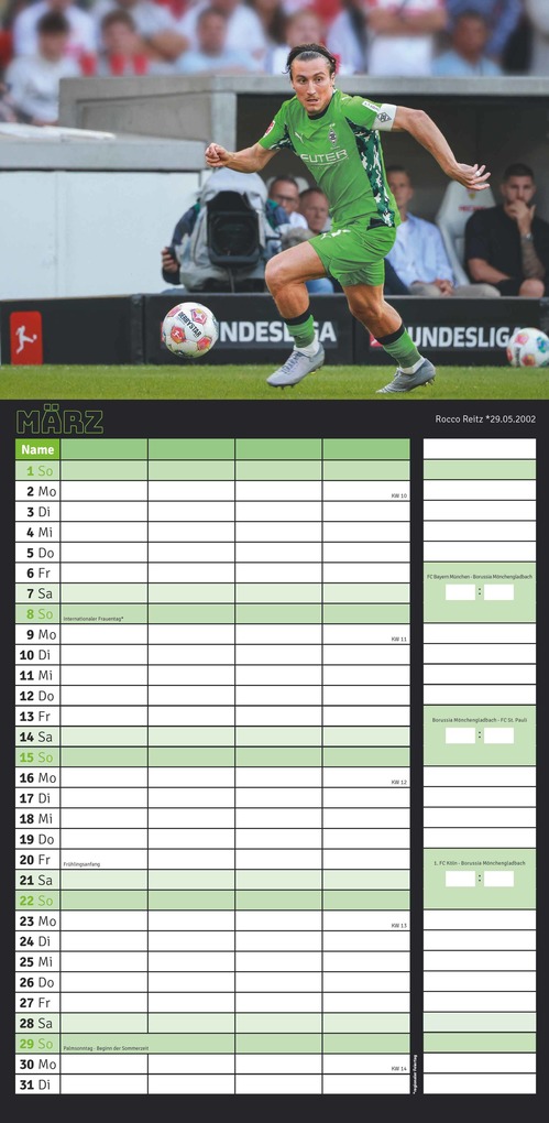 Weitere Ansicht: Borussia Mönchengladbach 2026 - Fanplaner - Fan-Kalender - Fußball-Kalender - 22x45 - Sport | Neumann Verlage GmbH & Co. KG
