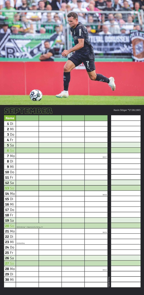 Weitere Ansicht: Borussia Mönchengladbach 2026 - Fanplaner - Fan-Kalender - Fußball-Kalender - 22x45 - Sport | Neumann Verlage GmbH & Co. KG