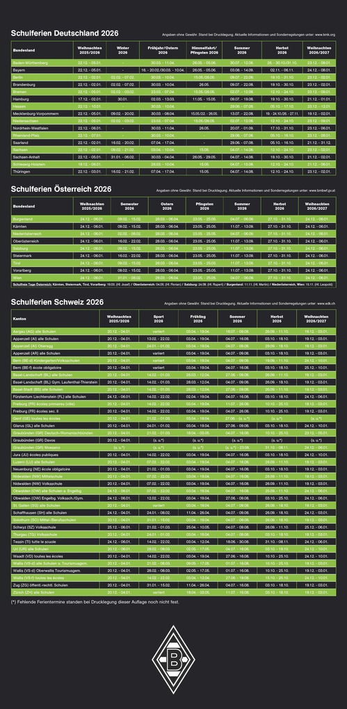 Weitere Ansicht: Borussia Mönchengladbach 2026 - Fanplaner - Fan-Kalender - Fußball-Kalender - 22x45 - Sport | Neumann Verlage GmbH & Co. KG