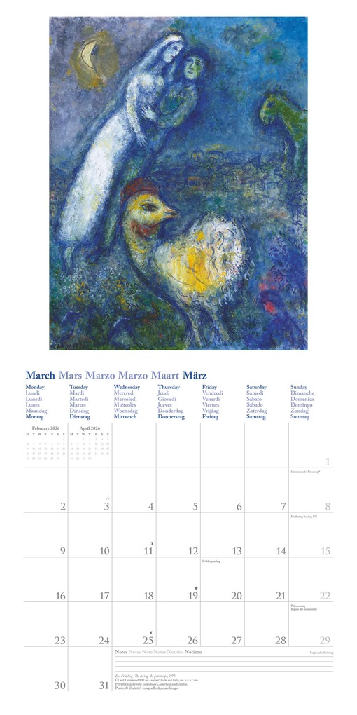 Weitere Ansicht: Marc Chagall 2026 - Wand-Kalender - Broschüren-Kalender - 30x30 - 30x60 geöffnet - Kunst-Kalender | Neumann Verlage GmbH & Co. KG, Marc Chagall