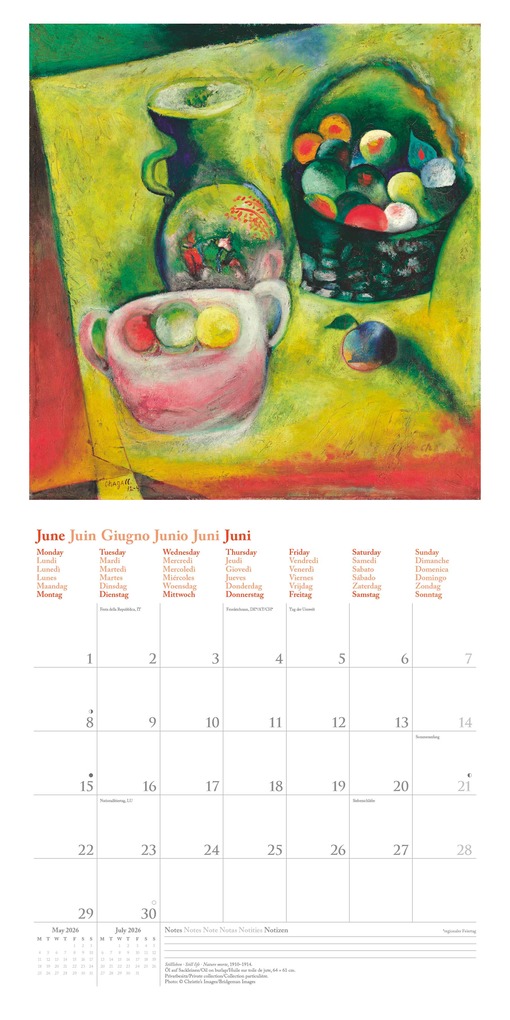 Weitere Ansicht: Marc Chagall 2026 - Wand-Kalender - Broschüren-Kalender - 30x30 - 30x60 geöffnet - Kunst-Kalender | Neumann Verlage GmbH & Co. KG, Marc Chagall
