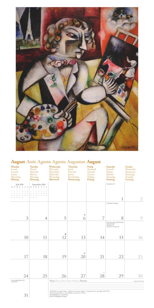 Weitere Ansicht: Marc Chagall 2026 - Wand-Kalender - Broschüren-Kalender - 30x30 - 30x60 geöffnet - Kunst-Kalender | Neumann Verlage GmbH & Co. KG, Marc Chagall