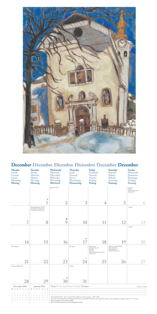 Weitere Ansicht: Marc Chagall 2026 - Wand-Kalender - Broschüren-Kalender - 30x30 - 30x60 geöffnet - Kunst-Kalender | Neumann Verlage GmbH & Co. KG, Marc Chagall