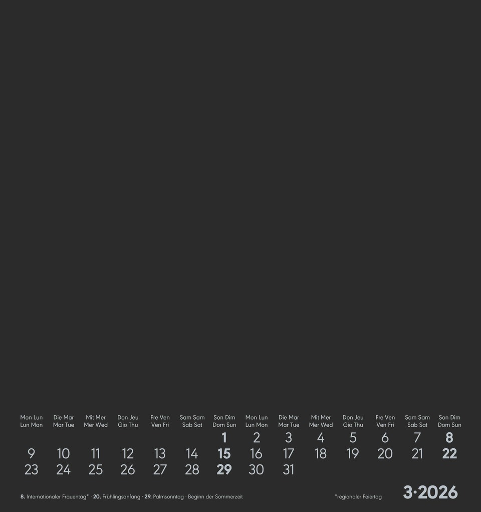 Weitere Ansicht: Kreativ-Kalender schwarz 2026 - 16x17 cm - Foto, Malen, Basteln - datiert - Kreativkalender - Foto-Kalender - Alpha Edition | Alpha Edition GmbH & Co. KG