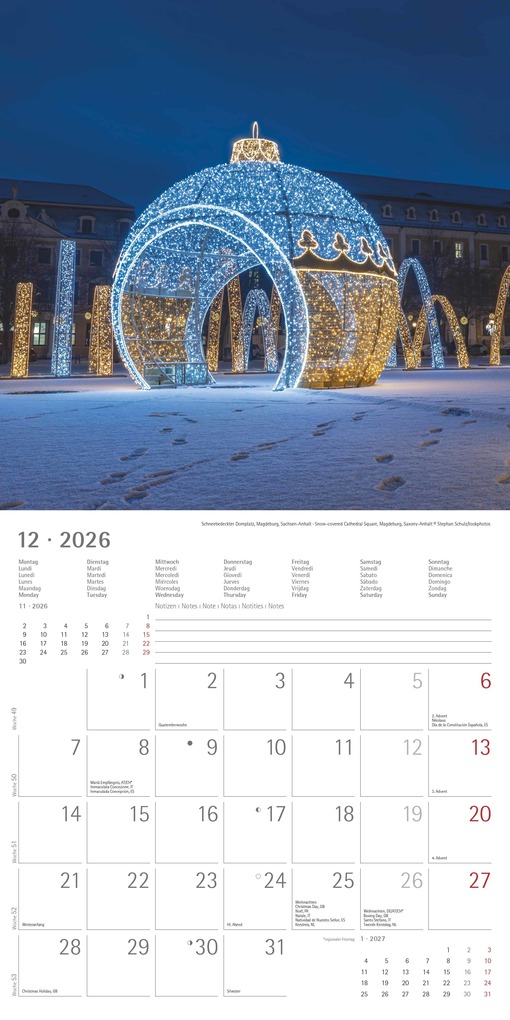 Weitere Ansicht: Alpha Edition - Deutschland Kalender 2026 - Wandkalender 30×30 cm mit Deutschlandmotiven & Platz für | Alpha Edition GmbH & Co. KG