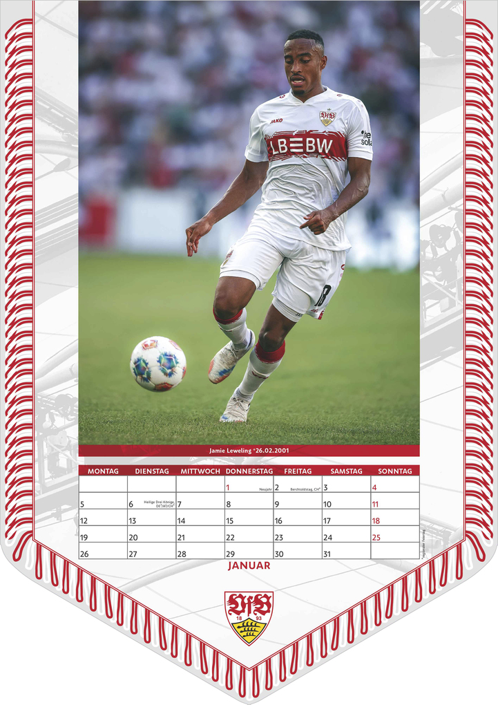 Weitere Ansicht: VfB Stuttgart 2026 - Bannerkalender - Fan-Kalender - Fußball-Kalender - 29,7x42 - Sport | Neumann Verlage GmbH & Co. KG