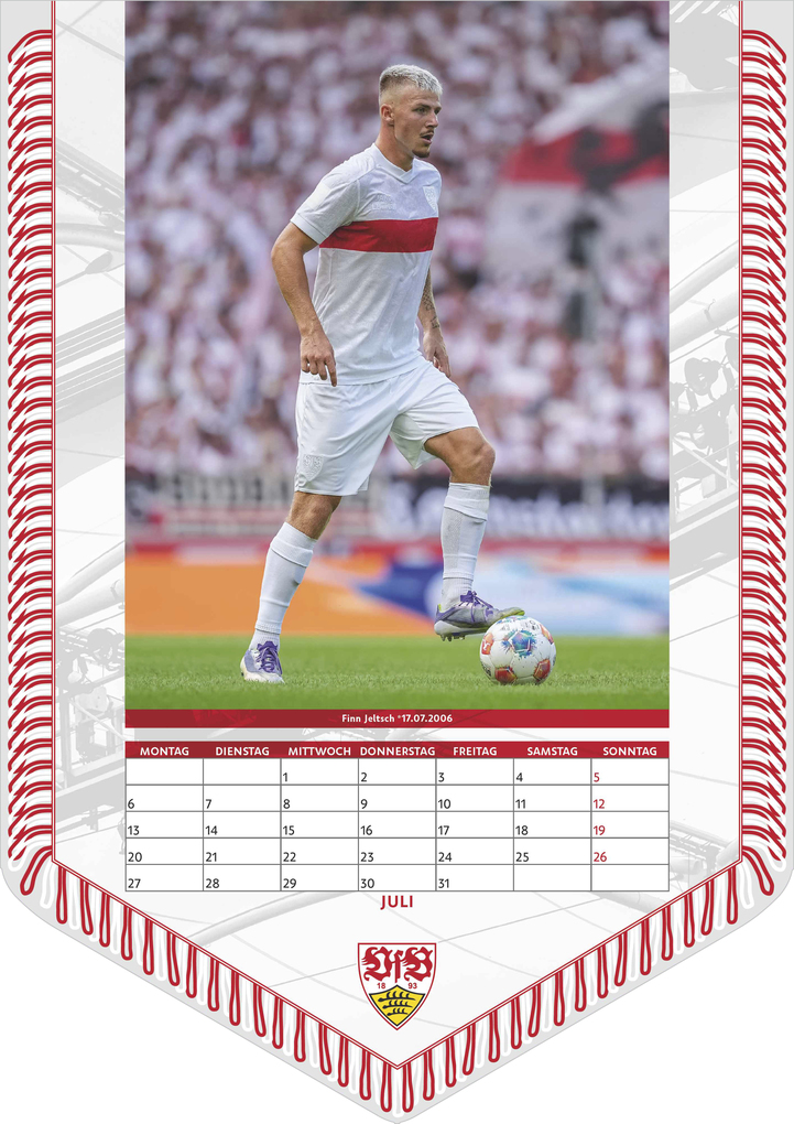 Weitere Ansicht: VfB Stuttgart 2026 - Bannerkalender - Fan-Kalender - Fußball-Kalender - 29,7x42 - Sport | Neumann Verlage GmbH & Co. KG