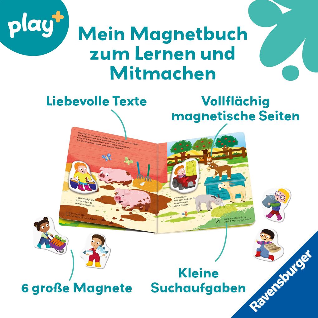 Weitere Ansicht: Play+ Mein Spiel mit-Magnetbuch Komm, wir lernen Zählen - ab 18 Monate | Kathrin Lena Orso