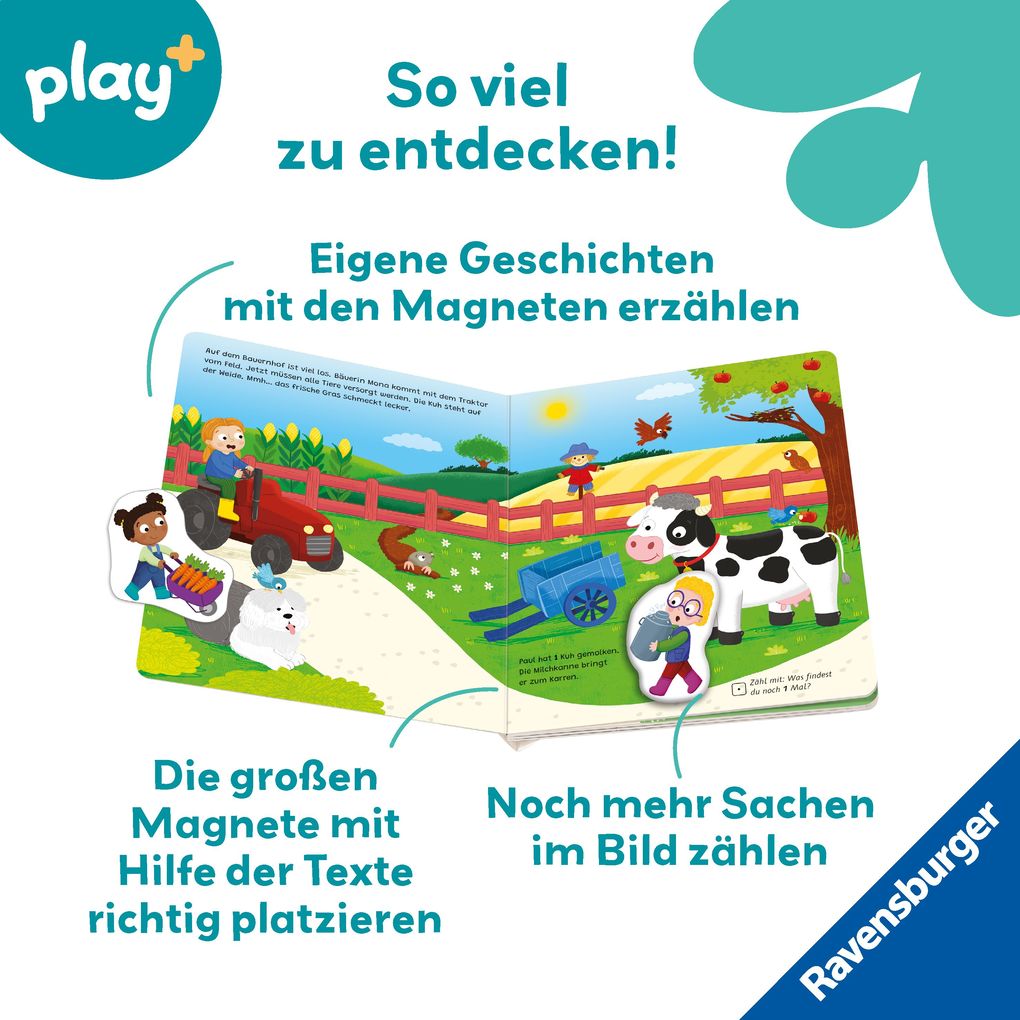 Weitere Ansicht: Play+ Mein Spiel mit-Magnetbuch Komm, wir lernen Zählen - ab 18 Monate | Kathrin Lena Orso