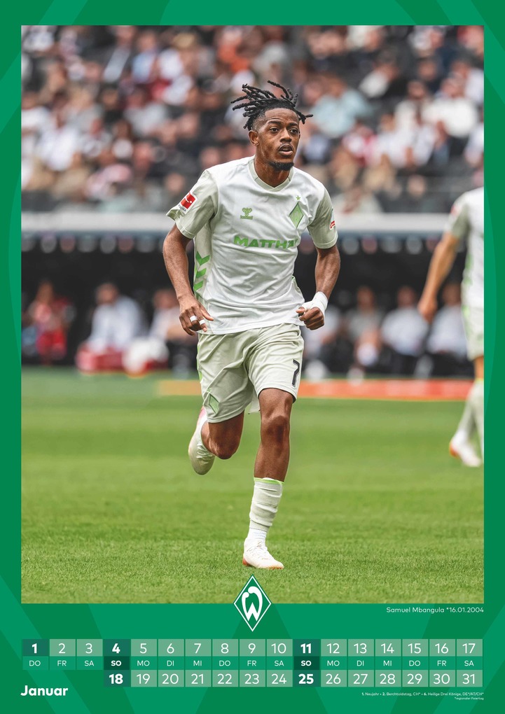 Weitere Ansicht: Werder Bremen 2026 - A3-Kalender - Fußball-Kalender - Fan-Kalender - 29,7x42 - Sport | Neumann Verlage GmbH & Co. KG