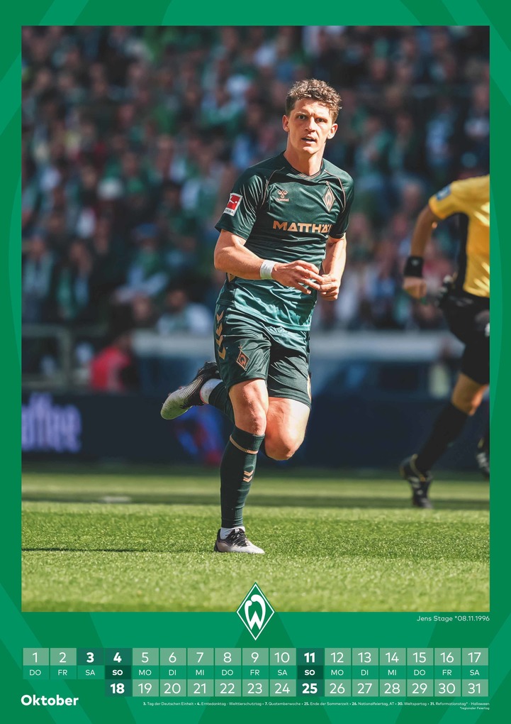 Weitere Ansicht: Werder Bremen 2026 - A3-Kalender - Fußball-Kalender - Fan-Kalender - 29,7x42 - Sport | Neumann Verlage GmbH & Co. KG