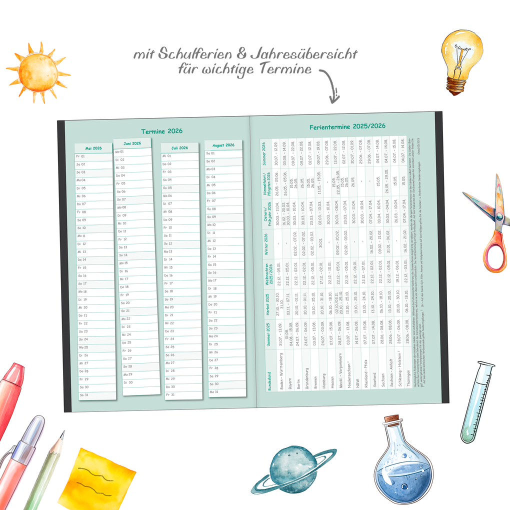 Weitere Ansicht: Schülerkalender Quote schwarz