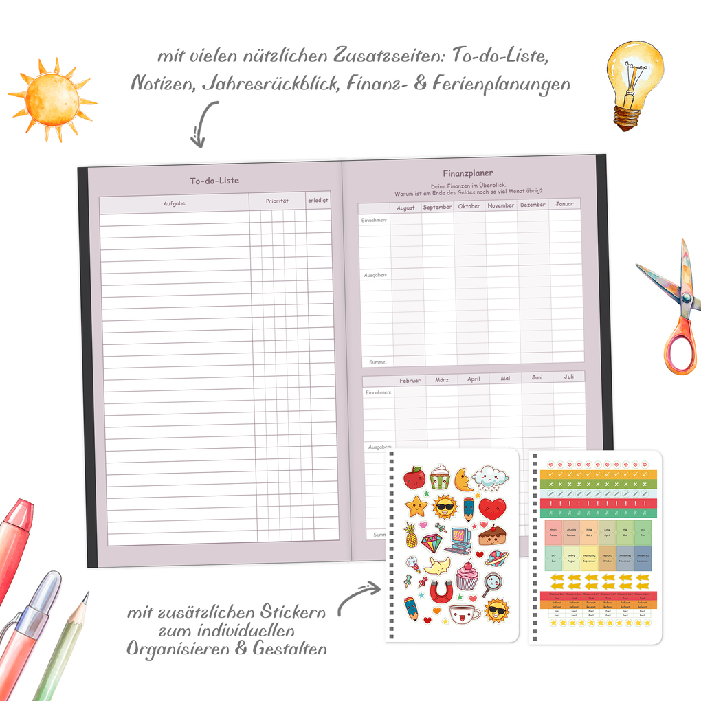 Weitere Ansicht: Schülerkalender Quote schwarz