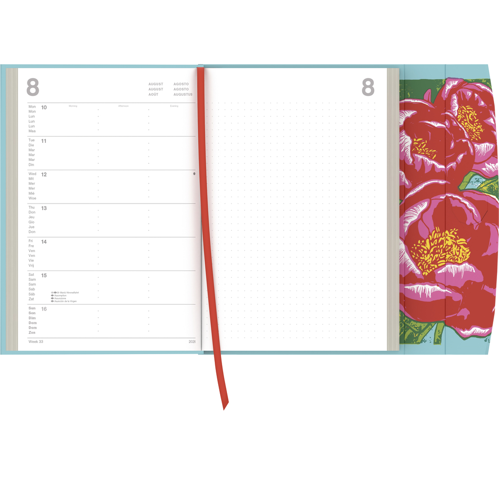 Weitere Ansicht: Kat Menschik - Flowers 2026 - Peonies - Diary - Buchkalender - Taschenkalender - 16x22 | Neumann Verlage GmbH & Co. KG, Kat Menschik