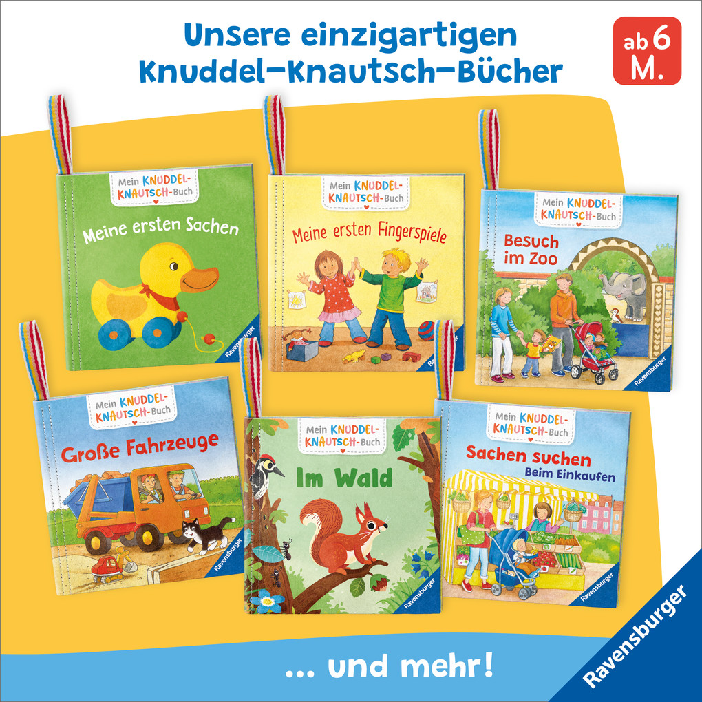 Weitere Ansicht: Mein Knuddel-Knautsch-Buch: Alle meine Kinderreime; weiches Stoffbuch, waschbares Badebuch, Babyspielzeug ab 6 Monate | Volksgut