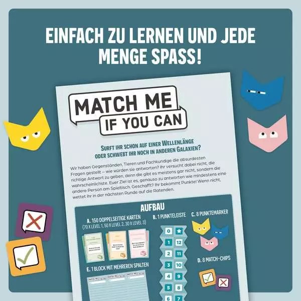 Weitere Ansicht: Match Me If You Can - Gesellschaftsspiel & Brettspiel ab 8 Jahre | Julien Gupta, Johannes Berger