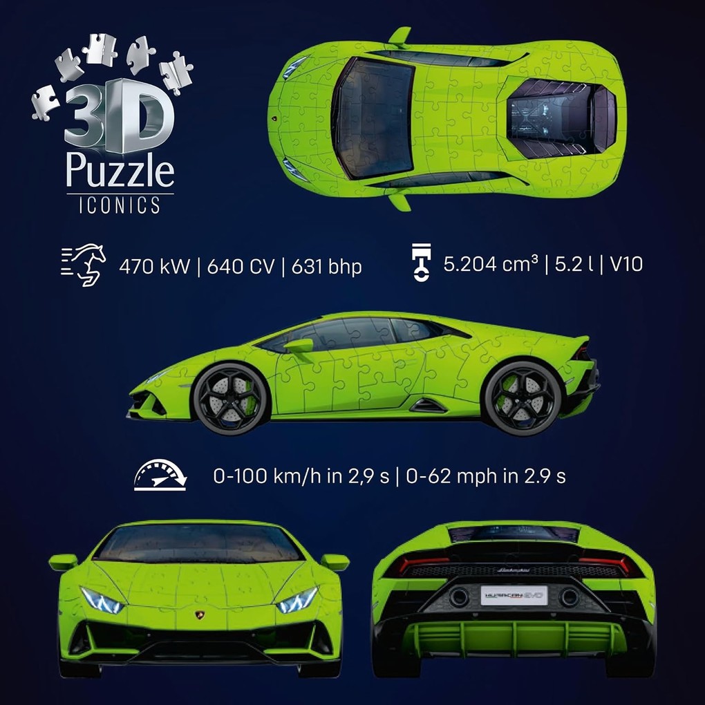 Weitere Ansicht: 3D Puzzle Iconics: Lamborghini Huracán EVO