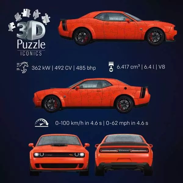 Weitere Ansicht: 3D Puzzle Iconics: Dodge Chall. R/T Scat Pack Widebody
