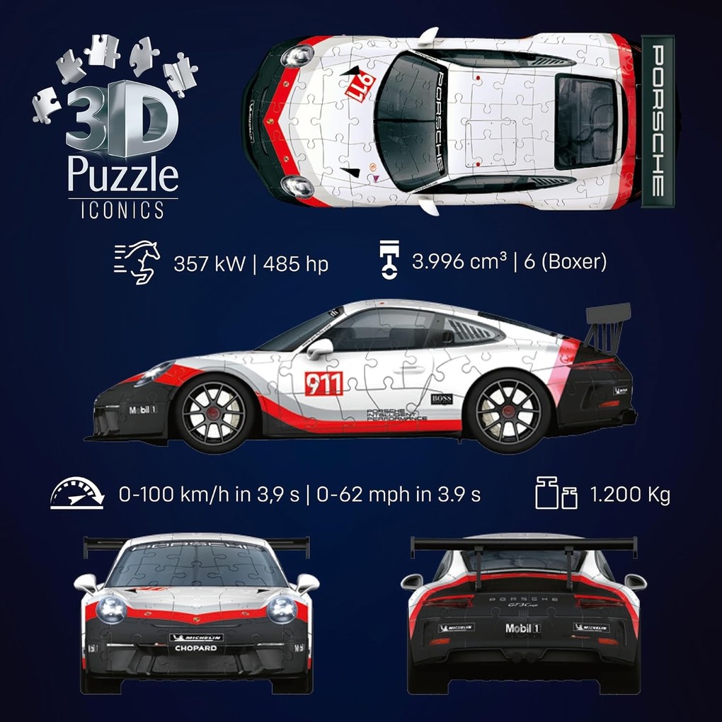 Weitere Ansicht: 3D Puzzle Iconics: Porsche 911 GT3 Cup