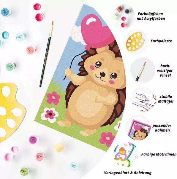 Weitere Ansicht: CreArt, Malen nach Zahlen Kinder - Herziger Igel