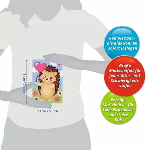 Weitere Ansicht: CreArt, Malen nach Zahlen Kinder - Herziger Igel
